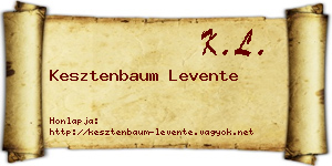 Kesztenbaum Levente névjegykártya